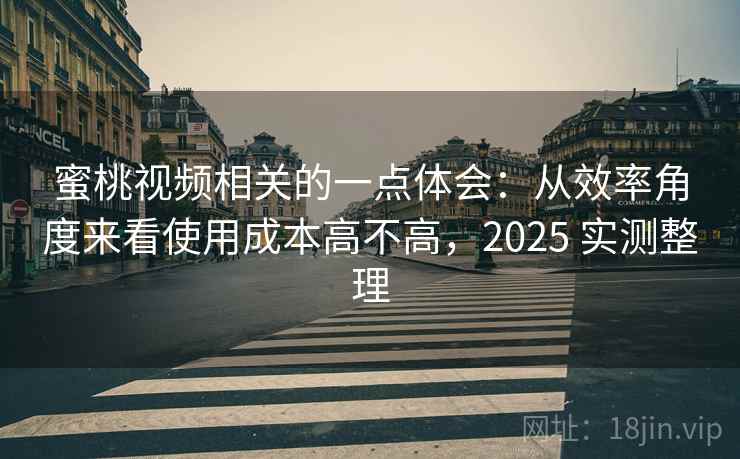 蜜桃视频相关的一点体会：从效率角度来看使用成本高不高，2025 实测整理